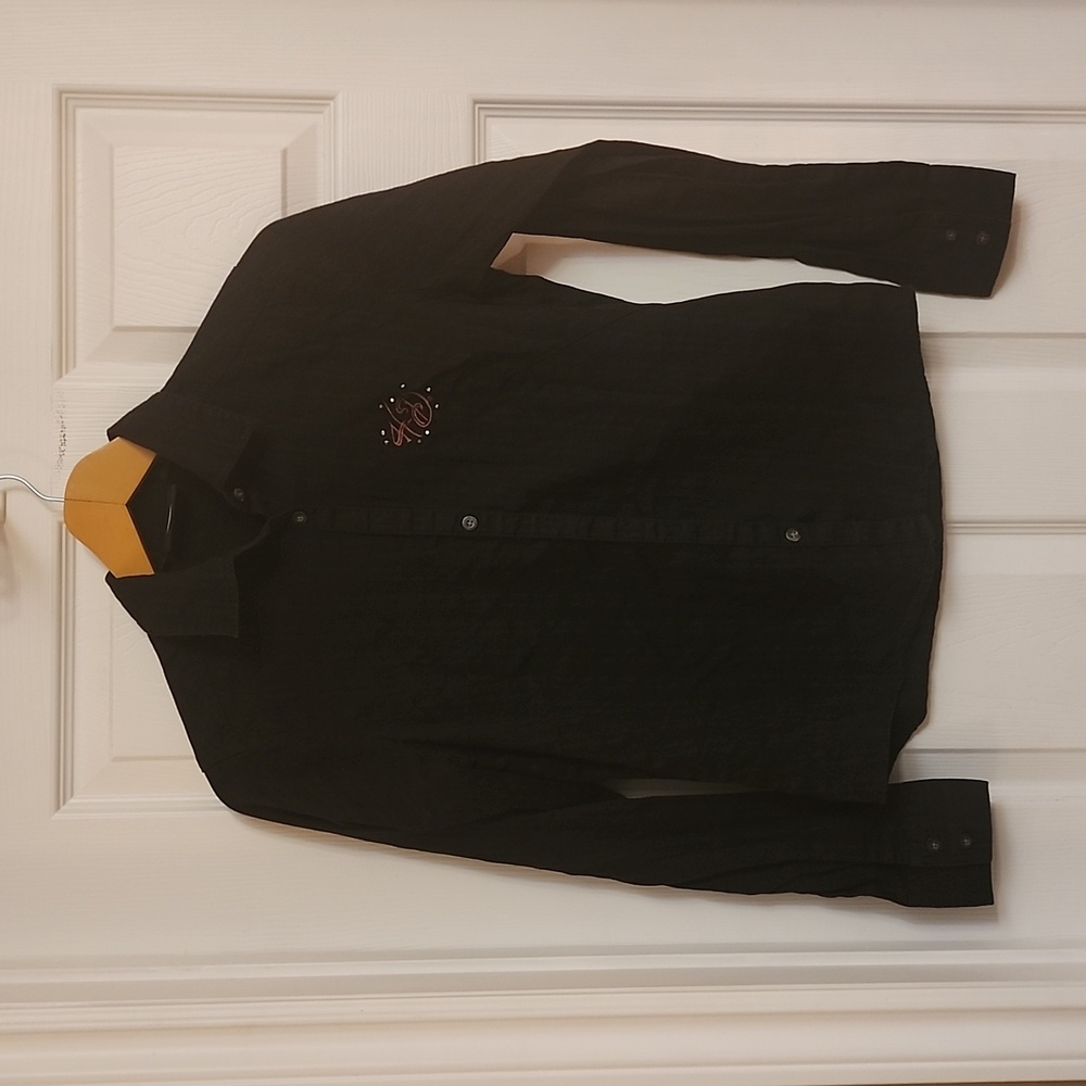 Harley Davidson Long Sleeve Button up Embroidered, embellished Top. Size S. Y2K.